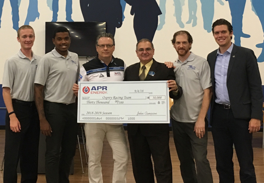 APR Energy and the John and Suzanne Campion Family Foundation  Donate $30,000 to the UNF Osprey Racing Team